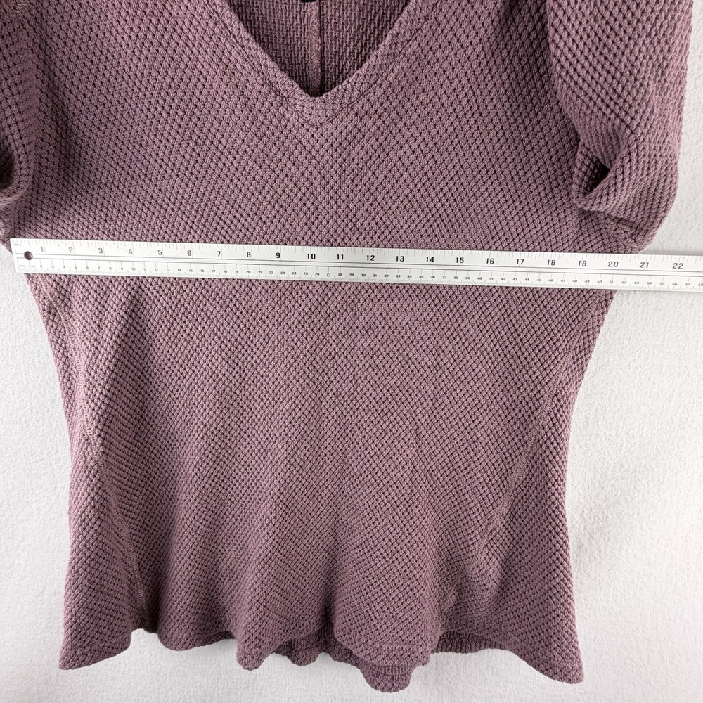 KÜHL Lyrik V Neck Sweater Sz M Mauve Long Sleeve Thermal‎ Waffle Knit Gorpcore - Picture 8 of 12